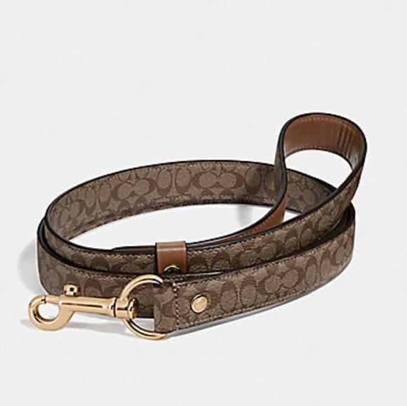 🐕🦺🐕🦺NWT COACH Large Pet Leash In Signature Crossgrain Leather🦮🦮